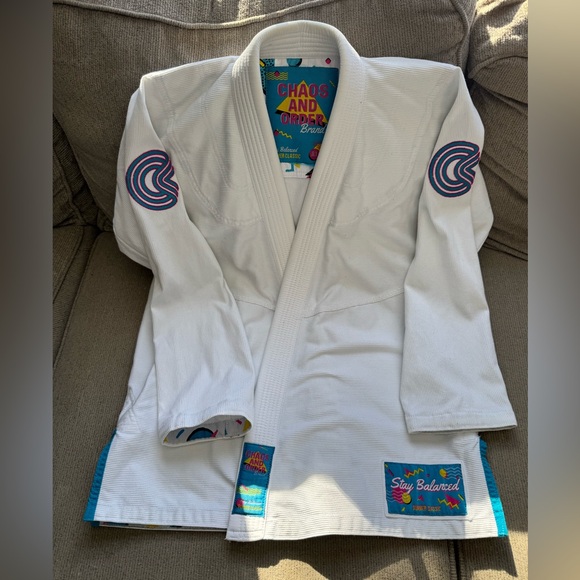 Chaos and Order Brand Jackets & Blazers - Chaos and Order White Jiu-Jitsu Gi